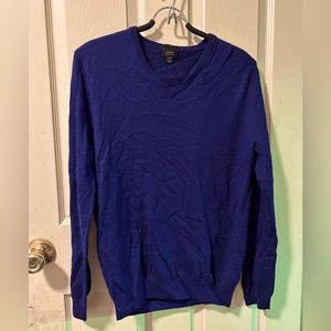 J. Crew Merino Wool V-Neck Sweater - Blue - Medium/Slim